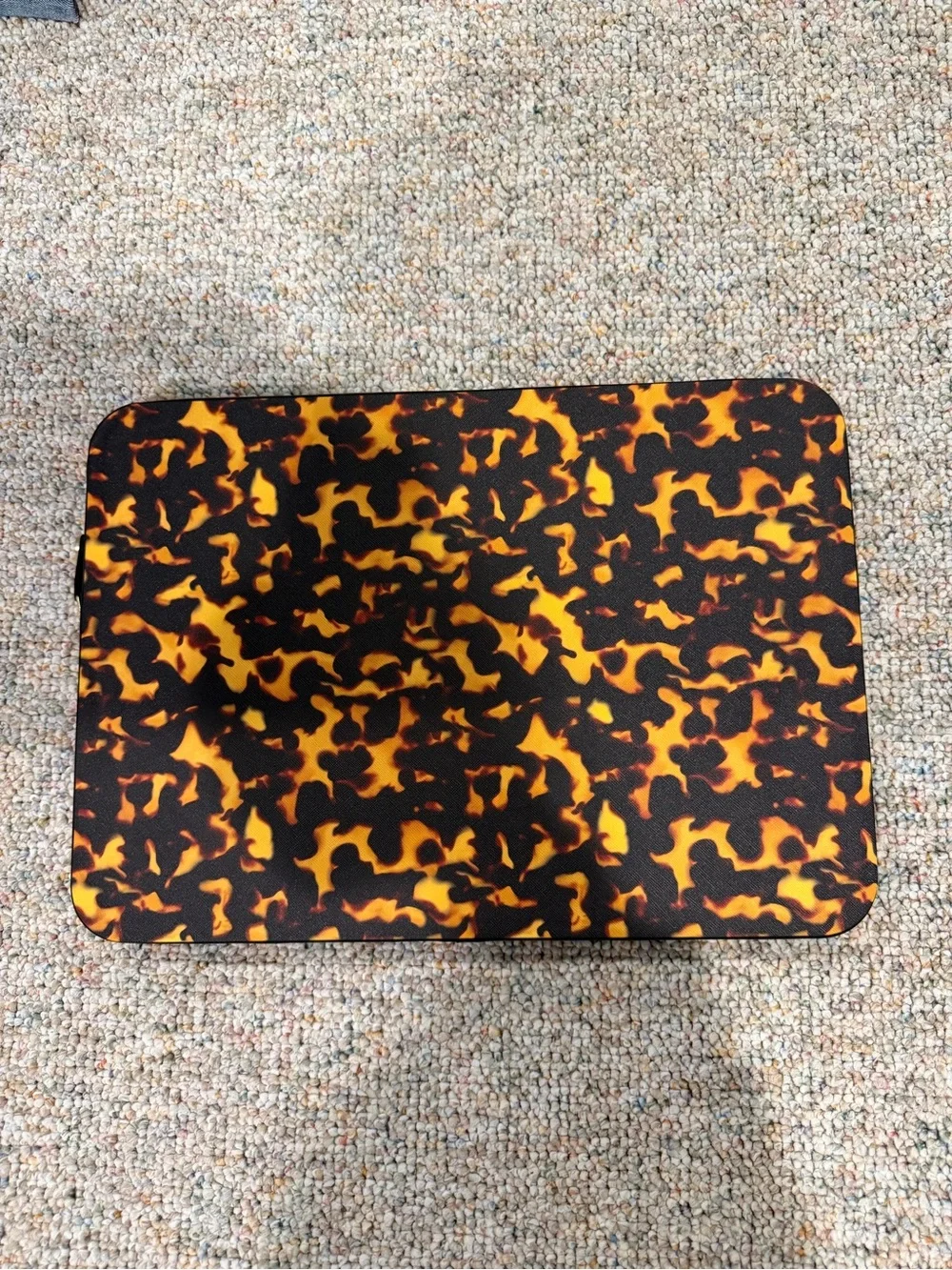 Casey Tortoiseshell Pattern Apple 16” Laptop Sleeve  - Black & Brown